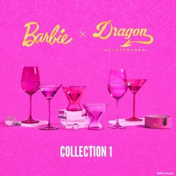 Barbie Inspired Dragon Glassware Wine Glasses Set 2