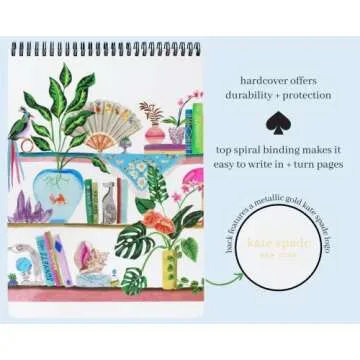 Kate Spade New York Large College Ruled Notebook, Top Spiral Notebook with 160 Pages, 11.75" x 8.5" Writing Pad, Bookshelf
