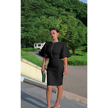 Versatile Bodycon Ruffle Flared Pencil Midi Dress