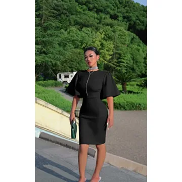 Versatile Bodycon Ruffle Flared Pencil Midi Dress