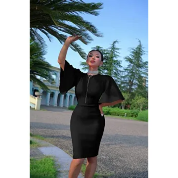 Versatile Bodycon Ruffle Flared Pencil Midi Dress