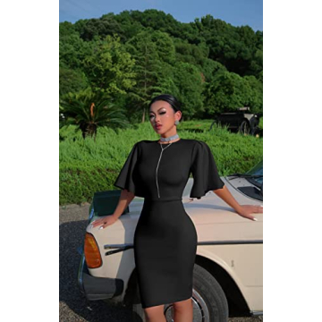 Versatile Bodycon Ruffle Flared Pencil Midi Dress