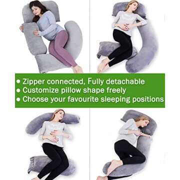 AS AWESLING 60in Full Body Pillow - Ultimate Comfort for Nursing, Maternity & Recovery