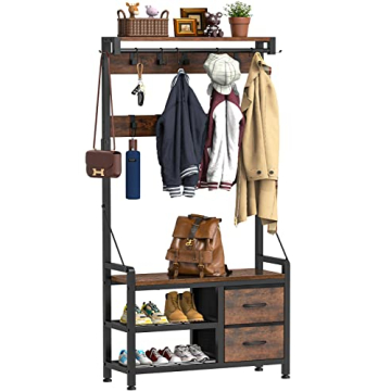 Lulive Hall Tree: Versatile 5-in-1 Entryway Solution with Hooks & Storage
