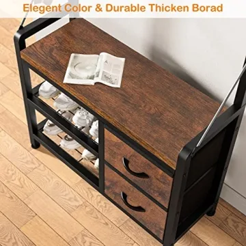 Lulive Hall Tree - 31.5” Entryway Coat Rack Bench