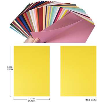 Magic Ants Colored Cardstock Paper, 80 Sheets 40 Colors, Double Sided Printed Cardstock Paper, Premi...