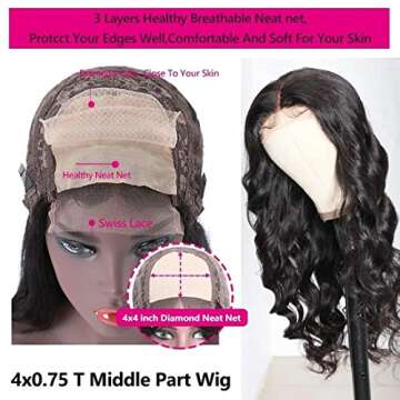 Luxury Brazilian Virgin Hair Body Wave Wig for Women