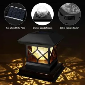 TWINSLUXES Solar Post Cap Lights Outdoor - Waterproof LED Fence Post Solar Lights for 3.5x3.5/4x4/5x5 Wood Posts in Patio, Deck or Garden Decoration…………