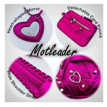 Motleader Shoulder Bag for Women, Silver Metallic Leather Hobo Bag, Punk Style Y2k Crossbody Purse w...