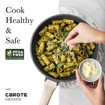 CAROTE 8" Nonstick Frying Pan with Glass Lid