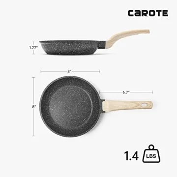 CAROTE 8" Nonstick Frying Pan with Glass Lid