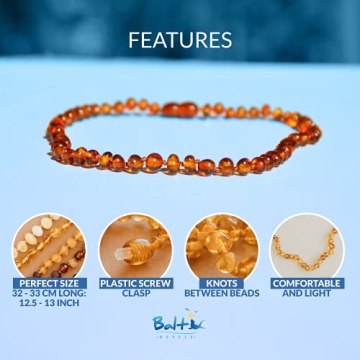Stylish Amber Necklace for Teething Relief and Children