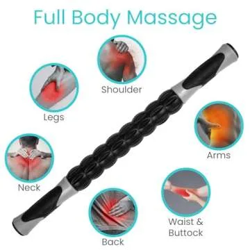 Vive Massage Stick Roller for Muscle, Back, Legs - Deep Tissue Body Fascia Massager for Hamstring, Calf, Neck Pain, Trigger Point, Exercise -Rolling Relief Tool for Physical Therapy, Recovery