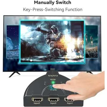 HDMI Switch, GANA 4K HDMI Splitter 3 in 1 Out, 3-Port HDMI Switcher Selector with Pigtail HDMI Cable,Supports Full HD 4K 1080P 3D Player, HDMI Hub Compatible with Fire Stick,HDTV,PS4 Game Consoles,PC