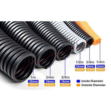 ZhiYo 20FT 1/2” Wire Loom Split Tubing Auto Wire Conduit Flexible Cover | High Temperature Heat Re...
