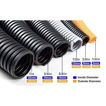 ZhiYo 20FT 1/2” Wire Loom Split Tubing Auto Wire Conduit Flexible Cover | High Temperature Heat Re...