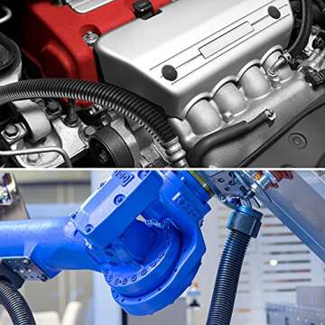 ZhiYo 20FT 1/2” Wire Loom Split Tubing Auto Wire Conduit Flexible Cover | High Temperature Heat Resistant -40F to 257F | Plastic Cover for Electrical Wires & Cables, Black