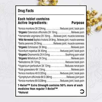 T-Relief Extra Strength Pain Relief Arnica +12 Natural Relieving Actives for Back Pain Joint Sorenes...