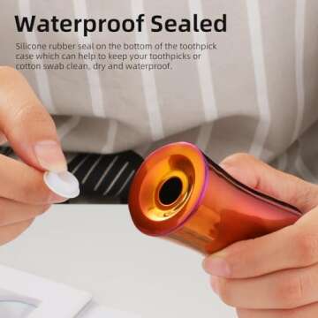 Meisha Toothpick Holder Dispenser, Stainless Steel Toothpick Dispenser for Home Restaurant Kitchen Supplies - Iridescent