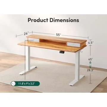 FEZIBO 55'' Height Adjustable Electric Standing Desk