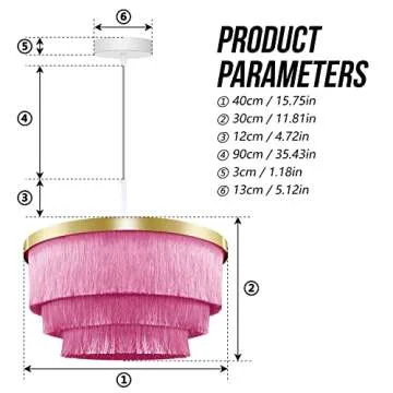 Huncdfe Bohemia Tassel Pendant Light,3 Lights Modern Flush Mount Ceiling Lights, Nordic LED Chandelier for Bedroom,Nursery Room, Girl Room, Hallway, Entryway, Dining Room (Pink)