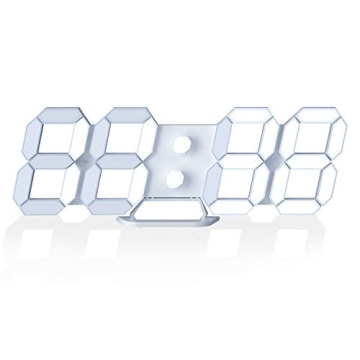 EDUP HOME 3D LED Digital Wall Clock - Brightness Adjustable with Remote Control
