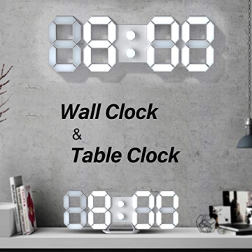 Stylish EDUP HOME 3D LED Digital Wall Clock with Remote