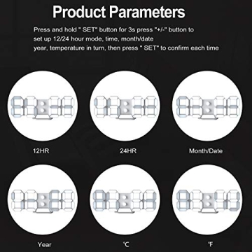 Stylish EDUP HOME 3D LED Digital Wall Clock with Remote