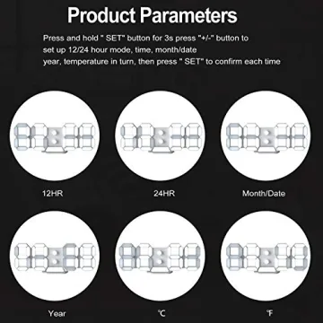 Stylish EDUP HOME 3D LED Digital Wall Clock with Remote