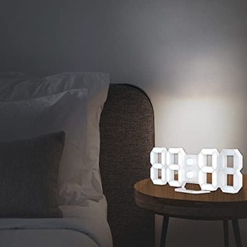 Stylish EDUP HOME 3D LED Digital Wall Clock with Remote