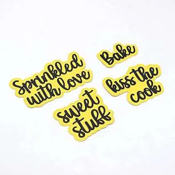 KSCRAFT Baking Shadow Words Metal Cutting Dies Stencils for DIY Scrapbooking Decorative Embossing DIY Paper Card