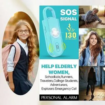 Personal Safety Alarm for Women Girls, 130dB Loud Siren with Key Chain, SOS Strobe Light, Flashlight Help Kids, Elders, Students Emergency Call, Back to School Gift Idea for Self Defense Devices