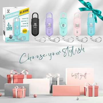 Personal Safety Alarm for Women Girls, 130dB Loud Siren with Key Chain, SOS Strobe Light, Flashlight Help Kids, Elders, Students Emergency Call, Back to School Gift Idea for Self Defense Devices