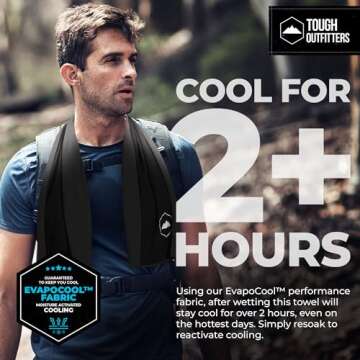 Tough Outdoors Cooling Towels (38.5"x12") - Cooling Towels for Neck & Face, Cooling Neck Wraps - Ice...