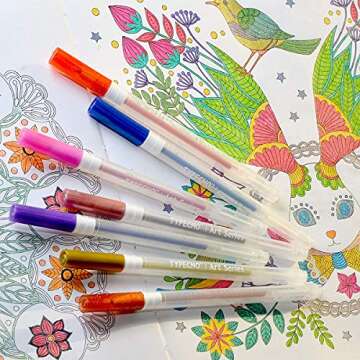Typecho Gel Pens, Art 48 Pack Gel Ink Pen Set with Portable Travel Case for Kids, Adult Coloring Books, Drawing, Doodling, Crafting, Back to School Art Supplies