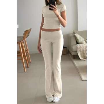 ZFLM Women's Casual Workout Two Piece Set for Comfort