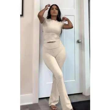 ZFLM Women's Casual Workout Two Piece Set for Comfort