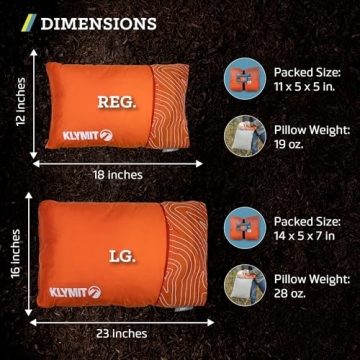 Klymit Drift Camping Pillow with Memory Foam for Comfort
