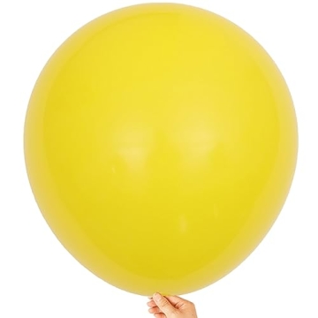 KALOR 18 Inch Yellow Balloons, 10 Pcs Yellow Matte Latex Balloons Big Round Balloons for Wedding, Ba...
