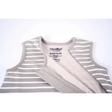 Woolino 4 Season Classic Baby Sleep Bag - Merino Wool and Organic Cotton - Two-Way Zipper Newborn Sleeping Sack - Infant Wearable Blanket - 0-6 Months - Earth