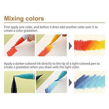 Kuretake ZIG Clean Color Real Brush Pens 6 Colors Set