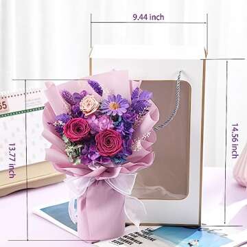lovenfold Flowers for Delivery,Preserved Flowers Bouquets,Purple Rose Bouquets That Last 1-3 Years,G...