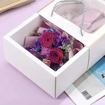 lovenfold Flowers for Delivery,Preserved Flowers Bouquets,Purple Rose Bouquets That Last 1-3 Years,Gift for Her: Birthday Christmas Valentine's Day Mother's Day, Room Decorations