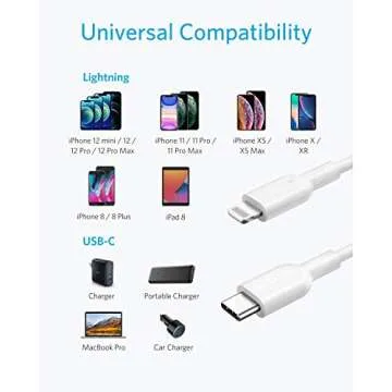 Anker USB C to Lightning Cable 6ft MFi Certified Powerline II
