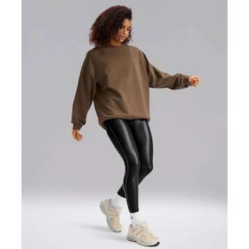 SANTINY Women's Faux Leather Leggings - High Waisted Comfort