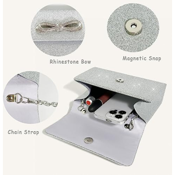 Trisapu Evening Bag - Sparkly Bow Clutch for Parties