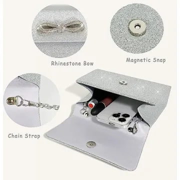 Trisapu Evening Bag - Sparkly Bow Clutch for Parties