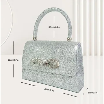 Trisapu Evening Bag - Sparkly Bow Clutch for Parties