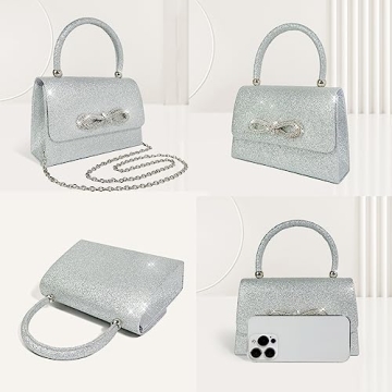 Trisapu Evening Bag - Sparkly Bow Clutch for Parties