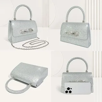 Trisapu Evening Bag - Sparkly Bow Clutch for Parties